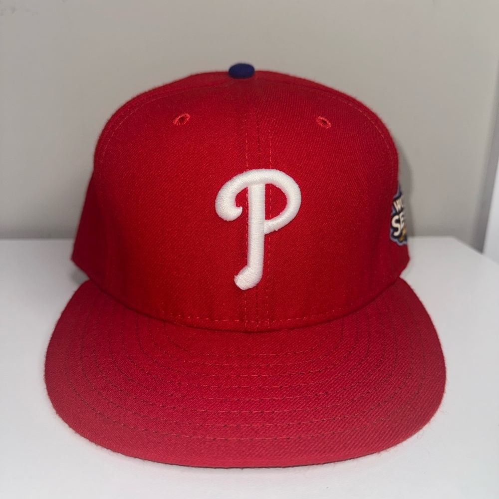 New Era Philadelphia Phillies 2009 World Series Fitted Hat Cap Size 7 1/2
